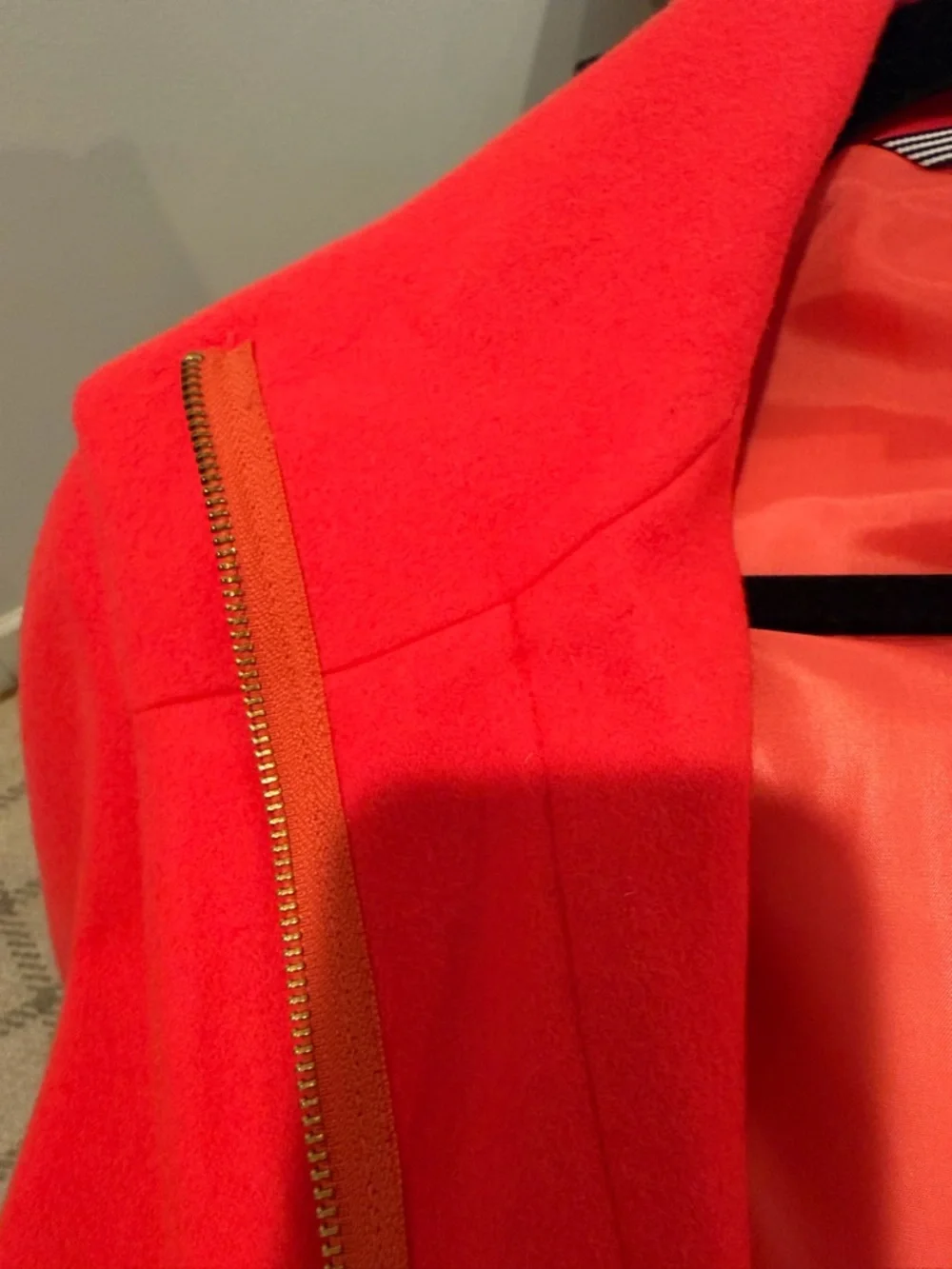 J. Crew Bright Red Wool Coat - Picture 3 of 7